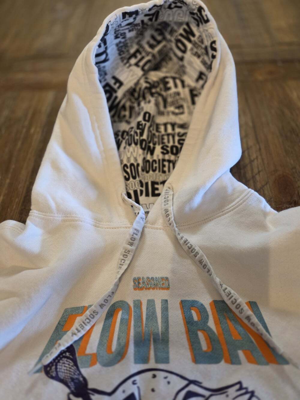 Flow Bay Lacrosse and Flow Society's Steamed Crabs Hooded Sweatshirt Large - Picture 5 of 8